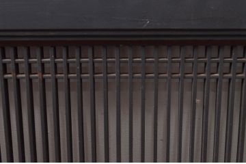 アンティーク建具　上手物　整然と並んだ格子が美しい筬欄間1枚(オサランマ、明り取り)(R-080455)