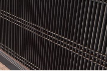 アンティーク建具　上手物　整然と並んだ格子が美しい筬欄間1枚(オサランマ、明り取り)(R-080455)