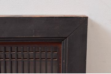 アンティーク建具　上手物　整然と並んだ格子が美しい筬欄間1枚(オサランマ、明り取り)(R-080455)
