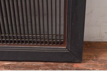 アンティーク建具　上手物　整然と並んだ格子が美しい筬欄間1枚(オサランマ、明り取り)(R-080455)