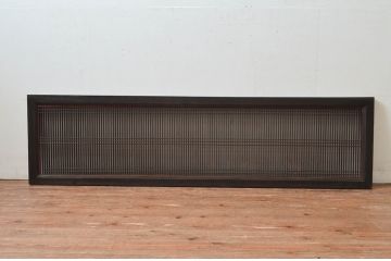 アンティーク建具　上手物　整然と並んだ格子が美しい筬欄間1枚(オサランマ、明り取り)(R-080455)