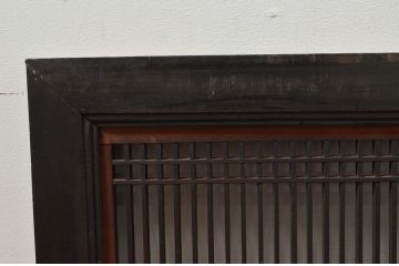 アンティーク建具　上手物　整然と並んだ格子が美しい筬欄間1枚(オサランマ、明り取り)(R-080455)