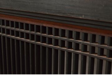 アンティーク建具　上手物　整然と並んだ格子が美しい筬欄間1枚(オサランマ、明り取り)(R-080455)