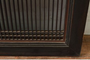 アンティーク建具　上手物　整然と並んだ格子が美しい筬欄間1枚(オサランマ、明り取り)(R-080455)