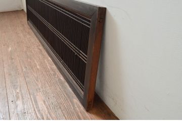 アンティーク建具　上手物　整然と並んだ格子が美しい筬欄間1枚(オサランマ、明り取り)(R-080455)
