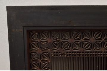 アンティーク建具　凝ったデザインが魅力的な組子欄間1枚(明かり取り、明り取り)(R-080456)