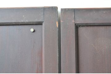 アンティーク建具　和の趣溢れるガラス入り格子帯戸4枚セット(引き戸、格子戸)(R-080457)