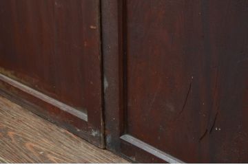 アンティーク建具　和の趣溢れるガラス入り格子帯戸4枚セット(引き戸、格子戸)(R-080457)