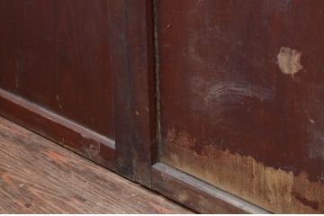 アンティーク建具　和の趣溢れるガラス入り格子帯戸4枚セット(引き戸、格子戸)(R-080457)