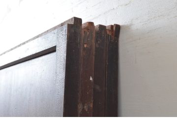アンティーク建具　和の趣溢れるガラス入り格子帯戸4枚セット(引き戸、格子戸)(R-080457)