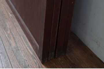 アンティーク建具　和の趣溢れるガラス入り格子帯戸4枚セット(引き戸、格子戸)(R-080457)