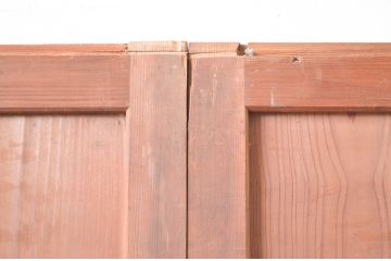 アンティーク建具　やわらかな風合いの木味が素敵なガラス入り格子帯戸3枚セット(引き戸、ガラス戸、格子戸、板戸)(R-080459)