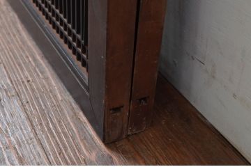 アンティーク建具　整然と並ぶ格子が目を惹く大きく立派な筬欄間2枚セット(明かり取り、明り取り、オサランマ、おさらんま、格子欄間)(R-080461)
