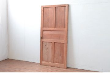 アンティーク建具　温かみのある古い木味が素敵な引き戸1枚(板戸)(R-080462)