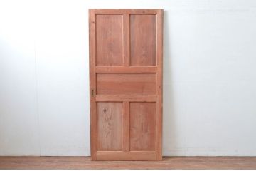 アンティーク建具　温かみのある古い木味が素敵な引き戸1枚(板戸)(R-080462)