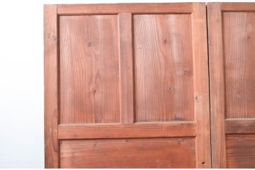 アンティーク建具　温かみのある古い木味が素敵な引き戸2枚セット(板戸)(R-080463)