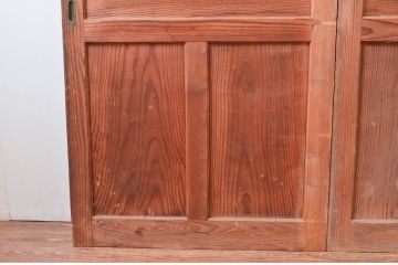 アンティーク建具　温かみのある古い木味が素敵な引き戸2枚セット(板戸)(R-080463)