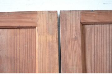 アンティーク建具　温かみのある古い木味が素敵な引き戸2枚セット(板戸)(R-080463)