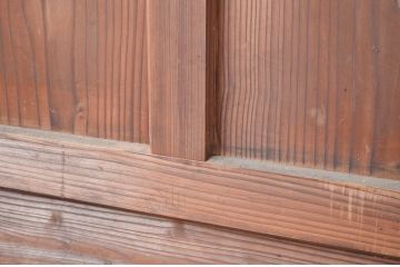 アンティーク建具　温かみのある古い木味が素敵な引き戸2枚セット(板戸)(R-080463)
