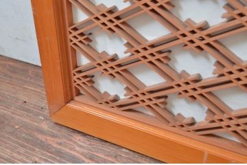 アンティーク建具　縁起の良い井筒割菱模様の組子欄間1枚(明り取り、明かり取り)(R-080464)