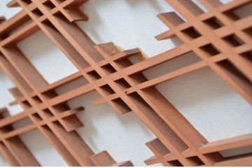 アンティーク建具　縁起の良い井筒割菱模様の組子欄間1枚(明り取り、明かり取り)(R-080464)