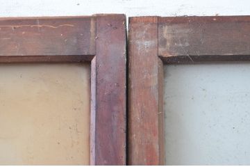 アンティーク建具　ダイヤガラス入り　大正ロマンな雰囲気を醸し出すガラス戸2枚セット(引き戸)(R-080468)