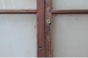 アンティーク建具　ダイヤガラス入り　大正ロマンな雰囲気を醸し出すガラス戸2枚セット(引き戸)(R-080468)