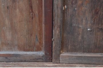 アンティーク建具　ダイヤガラス入り　大正ロマンな雰囲気を醸し出すガラス戸2枚セット(引き戸)(R-080468)