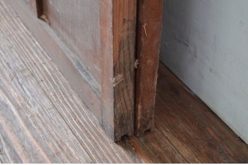 アンティーク建具　ダイヤガラス入り　大正ロマンな雰囲気を醸し出すガラス戸2枚セット(引き戸)(R-080468)