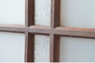 アンティーク建具　ダイヤガラス入り　大正ロマンな雰囲気を醸し出すガラス戸1枚(引き戸)(R-080469)