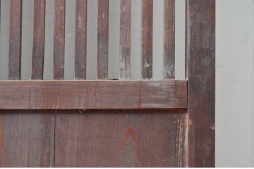 アンティーク建具　古民家スタイルにもおすすめ!情緒ある空間づくりにおすすめの格子帯戸1枚(引き戸、格子戸)(R-080472)