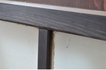 アンティーク建具　古民家インテリアにおすすめのガラス帯戸2枚セット(引き戸、ガラス戸)(R-080473)