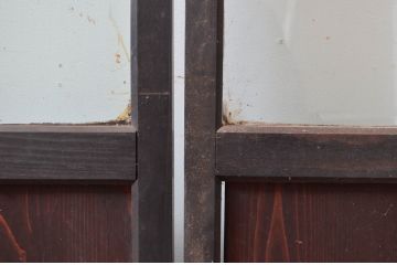 アンティーク建具　古民家インテリアにおすすめのガラス帯戸2枚セット(引き戸、ガラス戸)(R-080473)