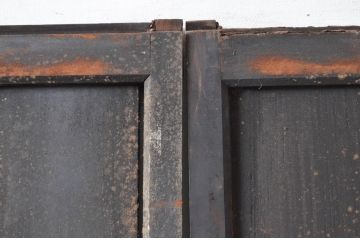 アンティーク建具　古民家インテリアにおすすめのガラス帯戸2枚セット(引き戸、ガラス戸)(R-080473)
