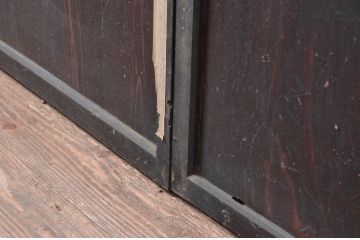 アンティーク建具　古民家インテリアにおすすめのガラス帯戸2枚セット(引き戸、ガラス戸)(R-080473)
