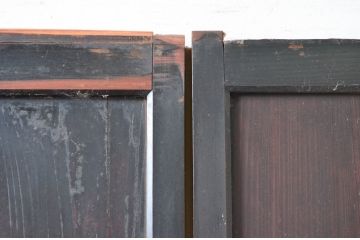 アンティーク建具　古民家インテリアにおすすめのガラス帯戸2枚セット(引き戸、ガラス戸)(R-080474)