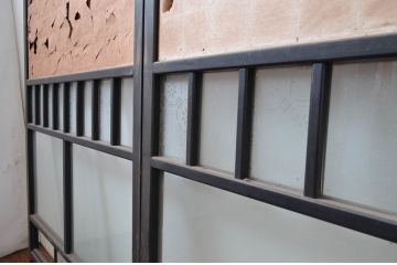 アンティーク建具　凛とした和空間を演出する引き戸4枚セット(窓、格子戸、障子戸、ガラス戸)(R-080480)