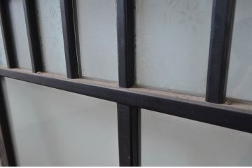 アンティーク建具　凛とした和空間を演出する引き戸4枚セット(窓、格子戸、障子戸、ガラス戸)(R-080480)