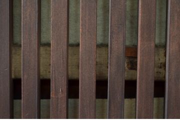 アンティーク建具　風情のある佇まいが魅力的な裏障子付き格子戸4枚セット(引き戸、障子戸、ガラス帯戸)(R-080483)