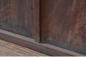 アンティーク建具　風情のある佇まいが魅力的な裏障子付き格子戸4枚セット(引き戸、障子戸、ガラス帯戸)(R-080483)