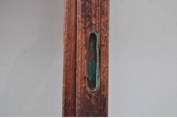 アンティーク建具　風情のある佇まいが魅力的な裏障子付き格子戸4枚セット(引き戸、障子戸、ガラス帯戸)(R-080483)