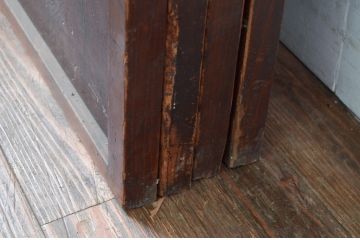 アンティーク建具　風情のある佇まいが魅力的な裏障子付き格子戸4枚セット(引き戸、障子戸、ガラス帯戸)(R-080483)