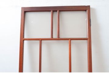 アンティーク建具　明るい木色が空間のアクセントになるレトロなガラス扉1枚(木製扉、ドア)(R-080486)