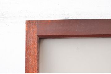 アンティーク建具　明るい木色が空間のアクセントになるレトロなガラス扉1枚(木製扉、ドア)(R-080486)