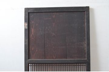 アンティーク建具　歴史を刻んだ風合いが趣溢れる格子帯戸1枚(ドア、格子戸、木製扉)(R-080489)