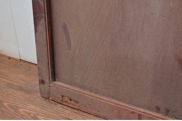 アンティーク建具　杉材一枚板　個性が光る凝ったデザインの板戸2枚セット(窓、引き戸)(R-080490)