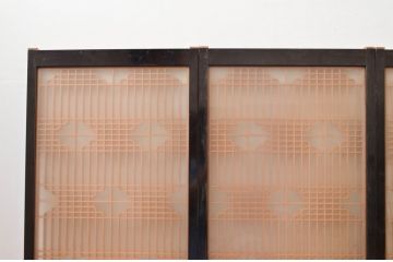 ビンテージ建具　両面ガラス　繊細で優雅な組子が美しい書院戸4枚セット(ガラス戸、引き戸、窓、ヴィンテージ)(R-080492)