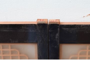 ビンテージ建具　両面ガラス　繊細で優雅な組子が美しい書院戸4枚セット(ガラス戸、引き戸、窓、ヴィンテージ)(R-080492)