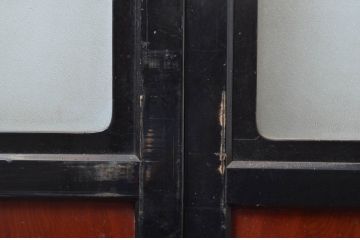アンティーク建具　古民家インテリアにおすすめのガラス帯戸4枚セット(引き戸、ガラス戸)(R-080496)