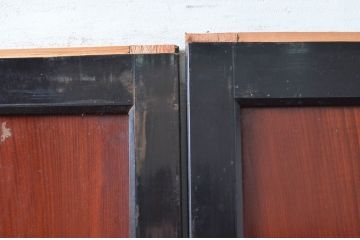 アンティーク建具　古民家インテリアにおすすめのガラス帯戸4枚セット(引き戸、ガラス戸)(R-080496)